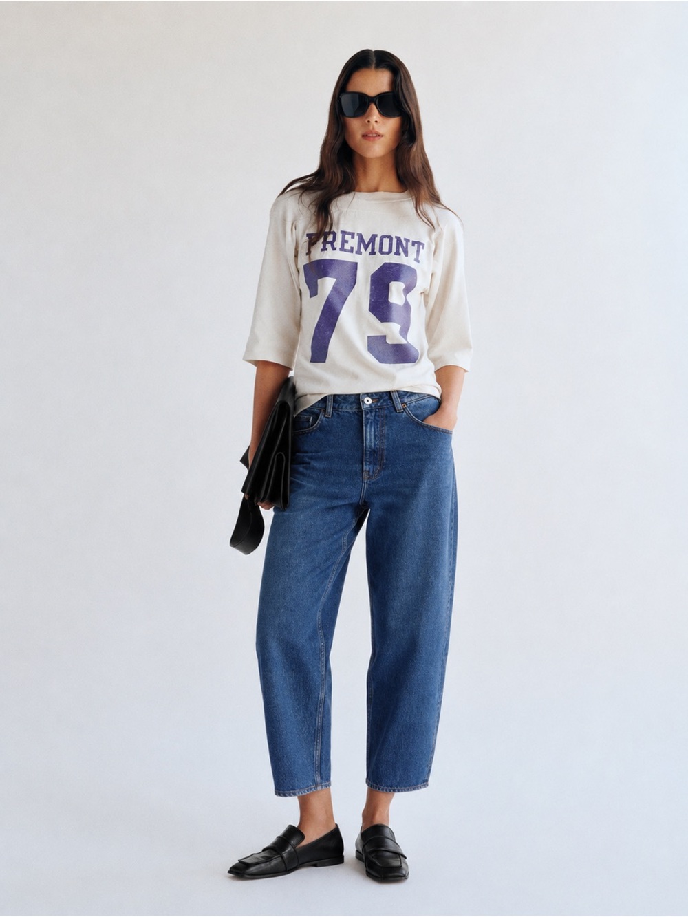 COS | High-Rise Tapered Ankle Length Jeans Dark Blue ~ US 26